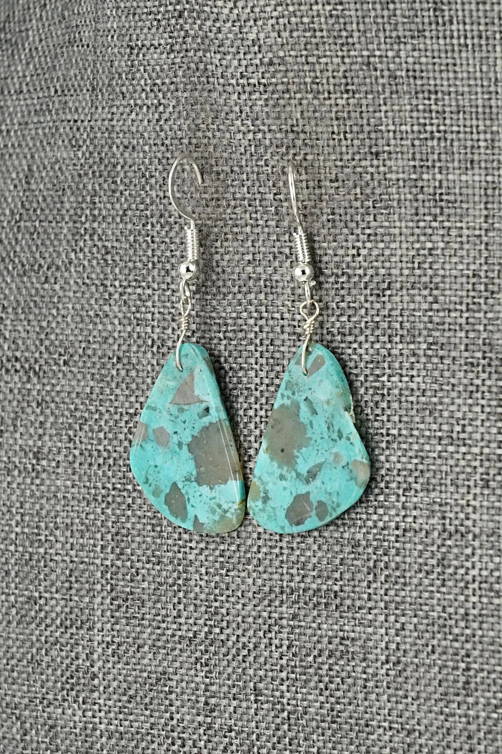 Turquoise & Sterling Silver Earrings - Louise Pete