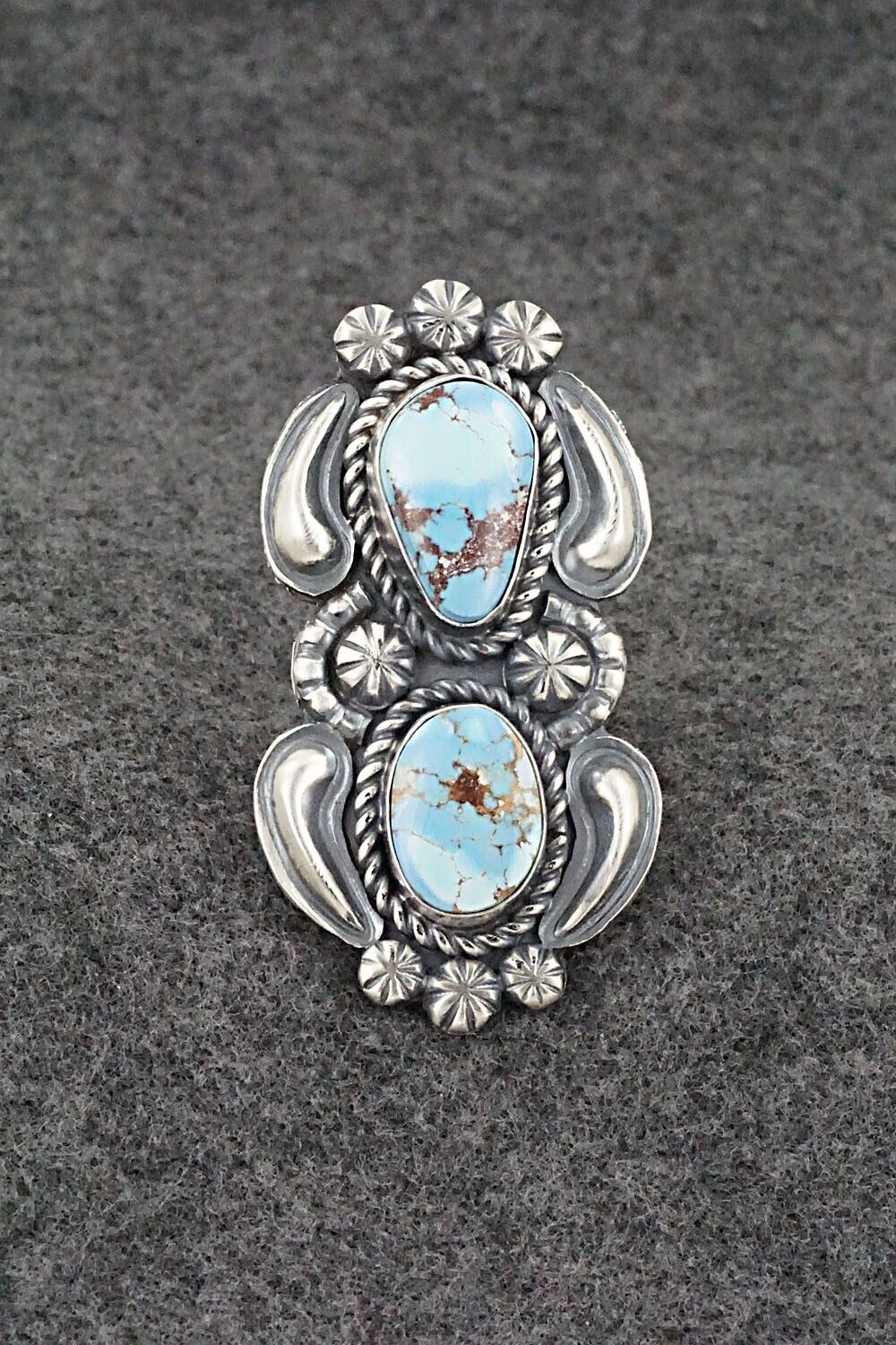 Turquoise & Sterling Silver Ring - Jeff James - Size 8