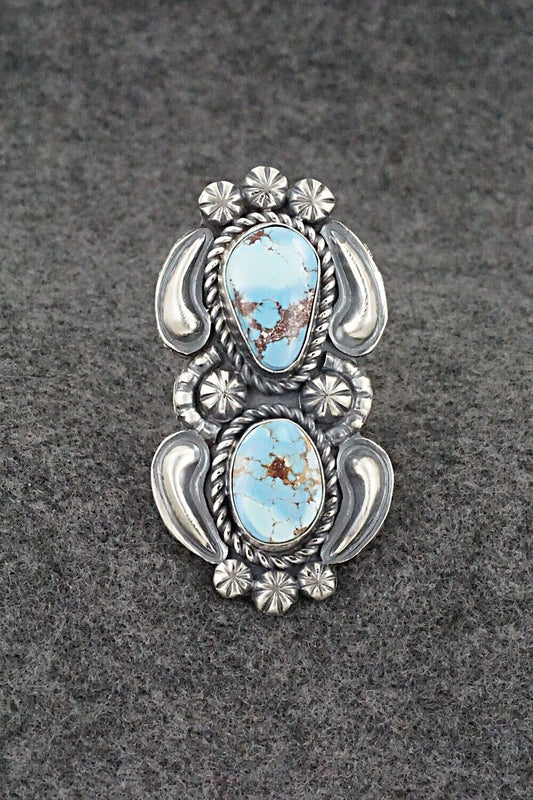 Turquoise & Sterling Silver Ring - Jeff James - Size 8