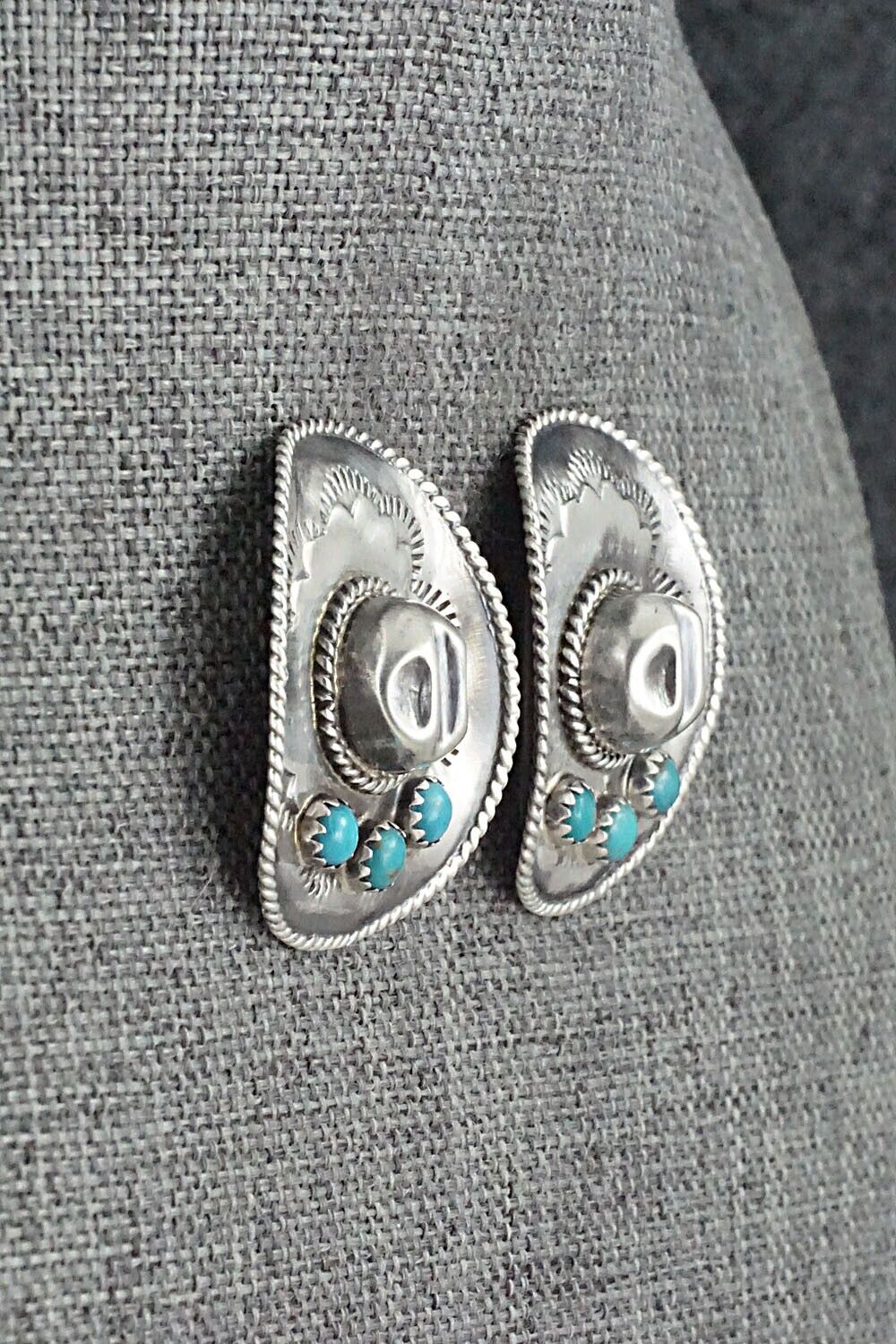 Turquoise & Sterling Silver Earrings - Bobby Platero