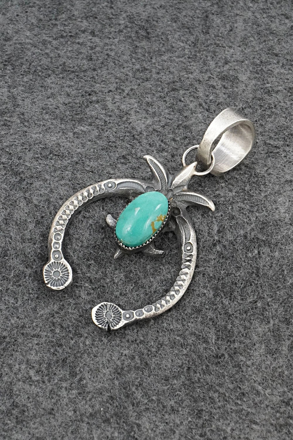 Turquoise & Sterling Silver Naja Pendant - Eva Billah