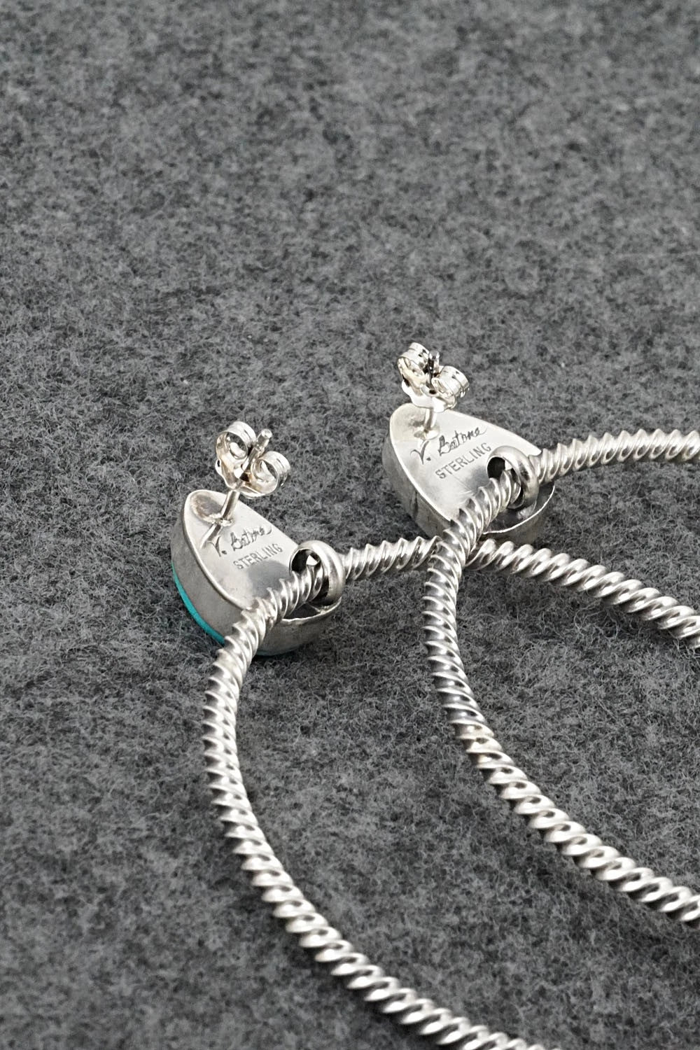 Turquoise & Sterling Silver Earrings - Verley Betone