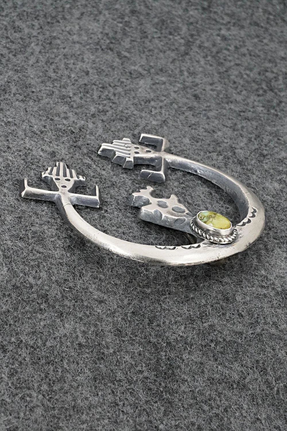 Turquoise & Sterling Silver Naja Pendant - Harrison Bitsue