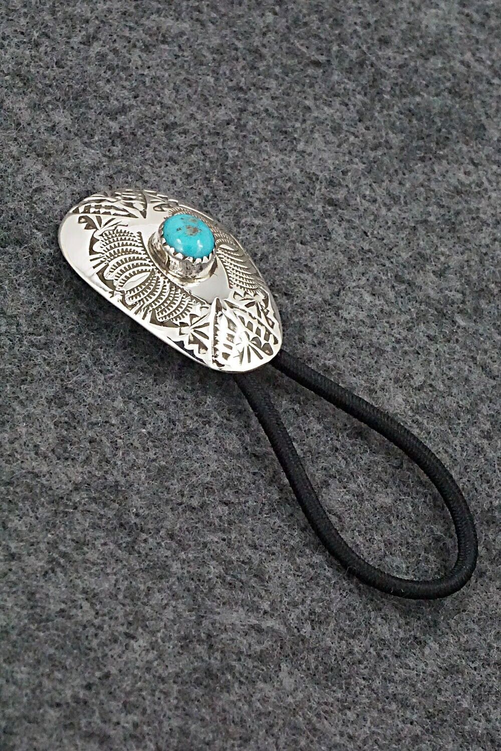 Turquoise & Sterling Silver Hair Tie - Shirley Skeets
