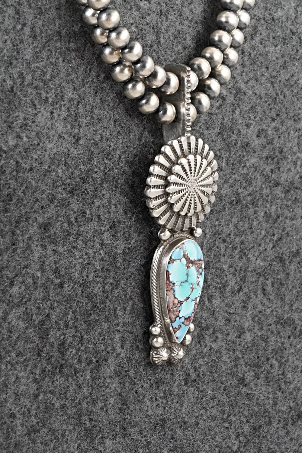Turquoise & Sterling Silver Necklace - Tom Lewis