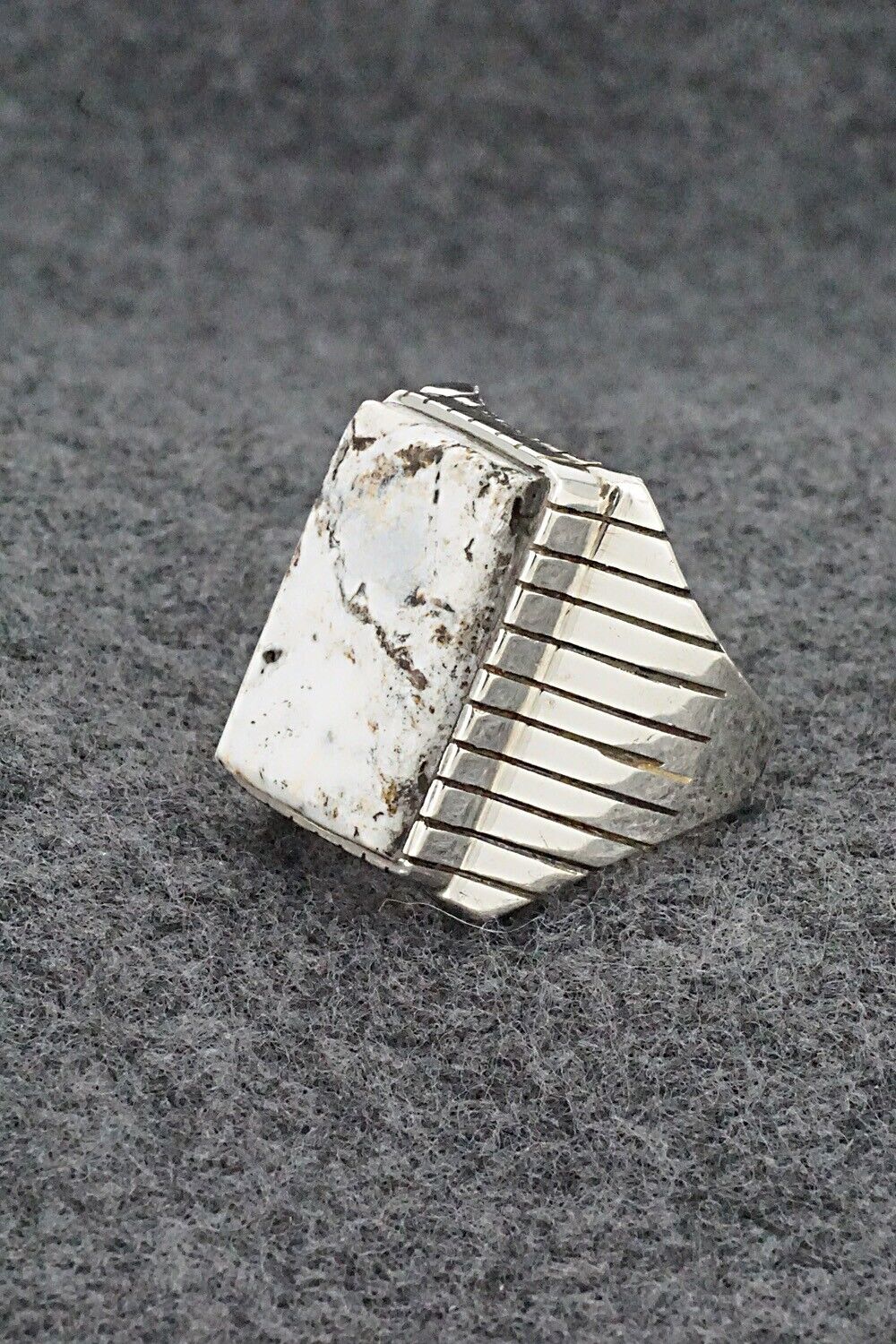 White Buffalo & Sterling Silver Ring - Trevor Jack - Size 10