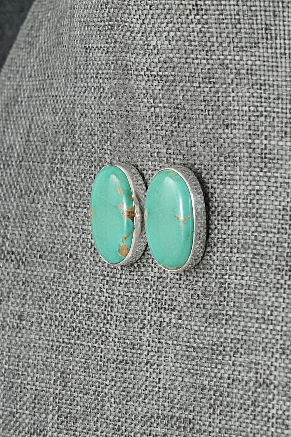 Turquoise & Sterling Silver Earrings - Eugene Gruber