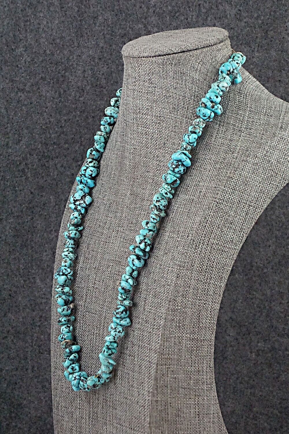 Turquoise & Sterling Silver Necklace 22" - Louise Joe