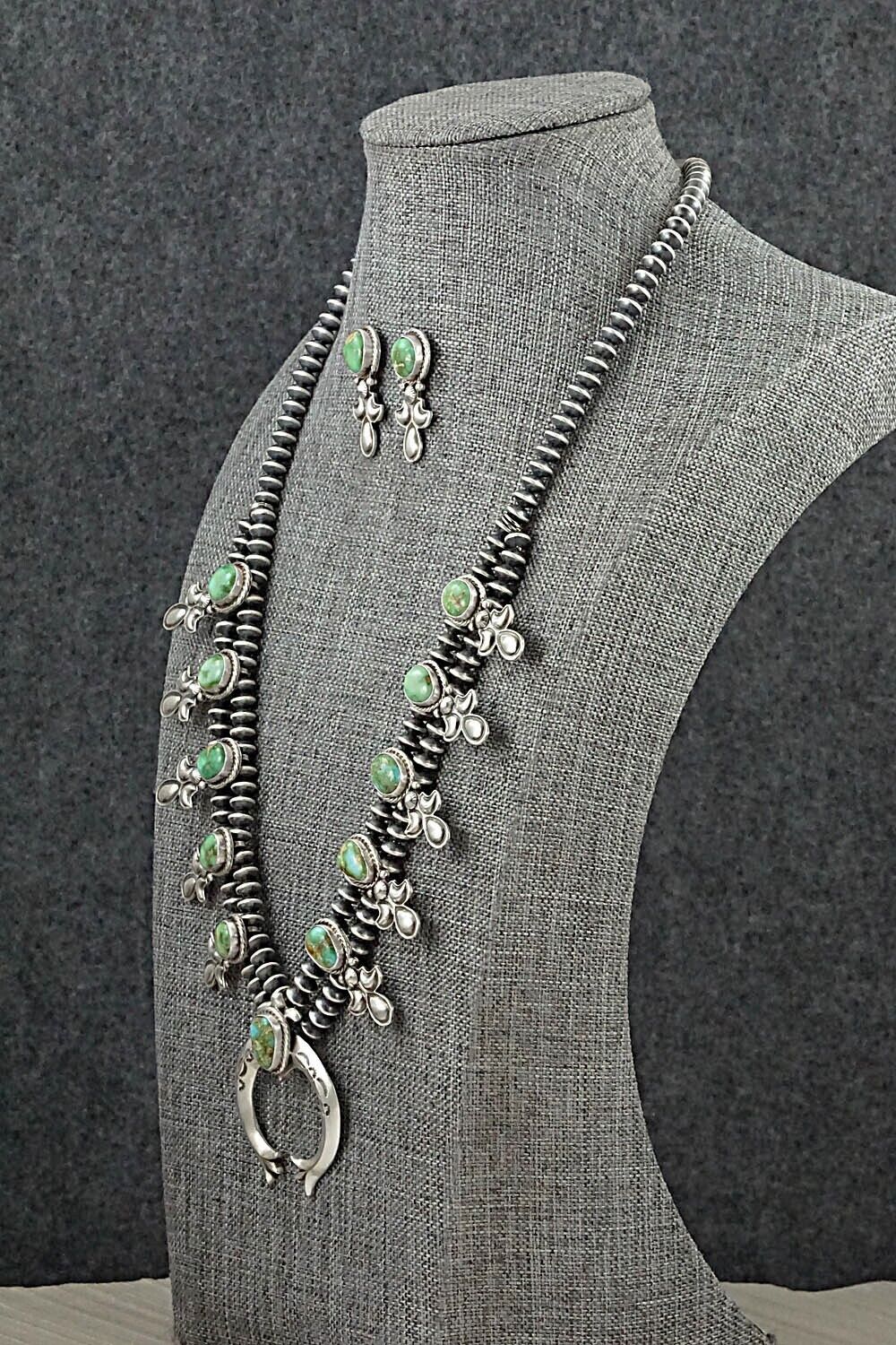Turquoise & Sterling Silver Squash Blossom Set - Adrienne Gordon