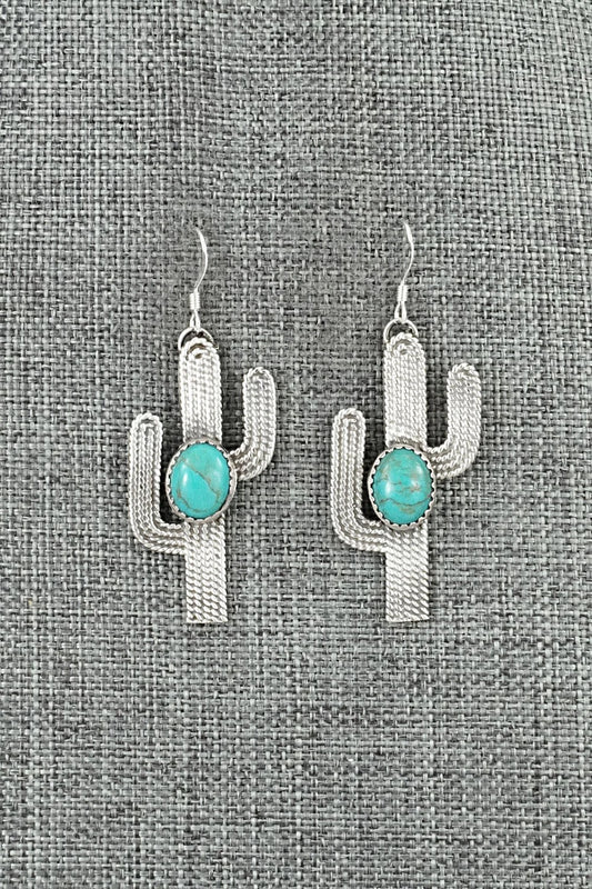 Turquoise & Sterling Silver Earrings - Annette Chiquito