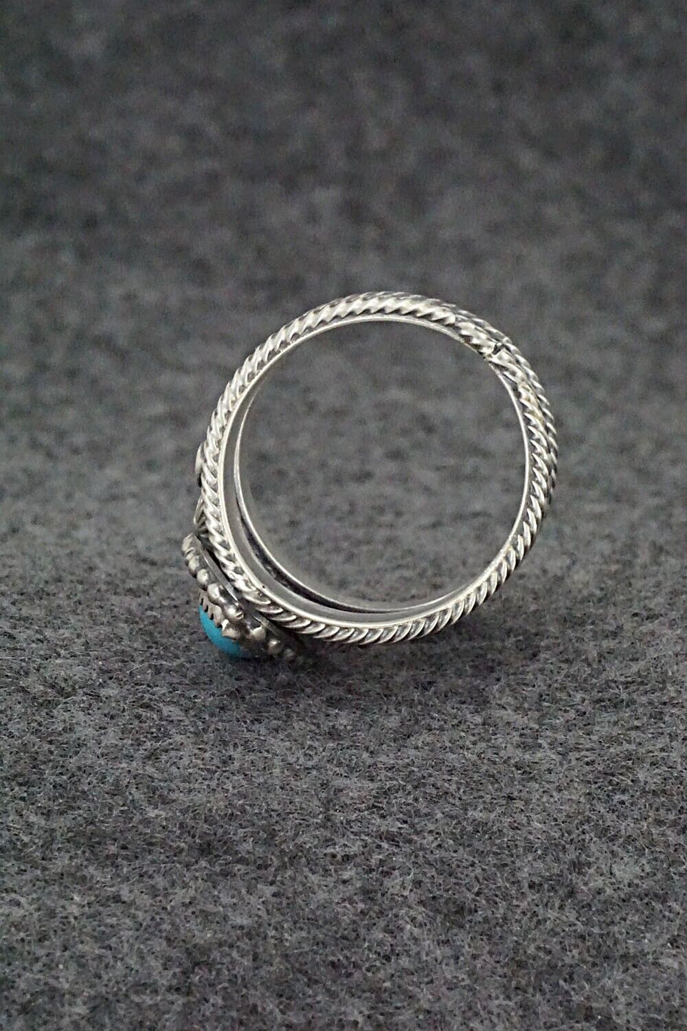 Turquoise & Sterling Silver Ring - Tom Lewis - Size 9.75