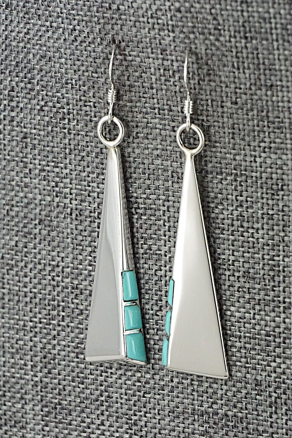 Turquoise & Sterling Silver Earrings - Leonard Jim