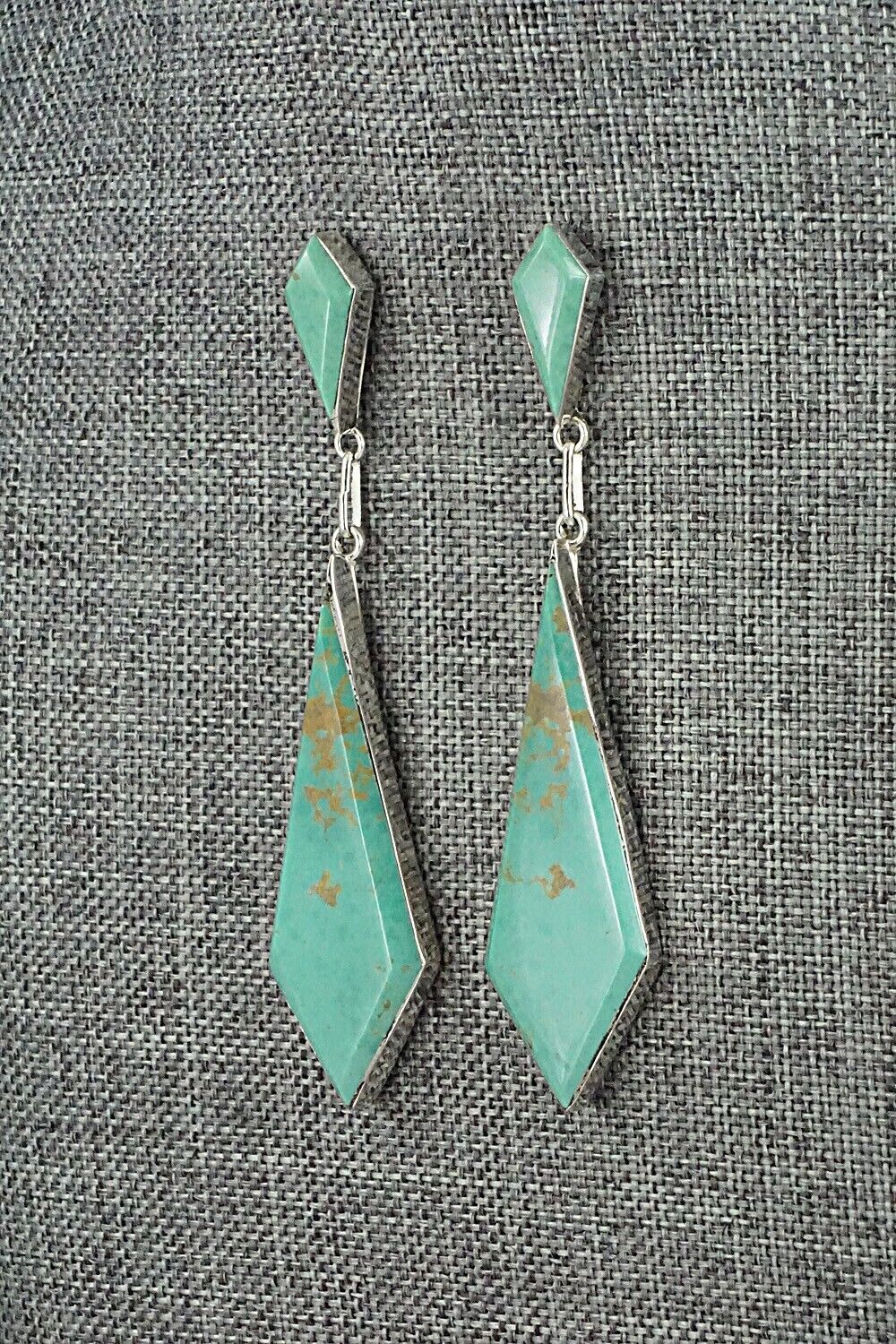 Turquoise & Sterling Silver Earrings - Bryant Othole