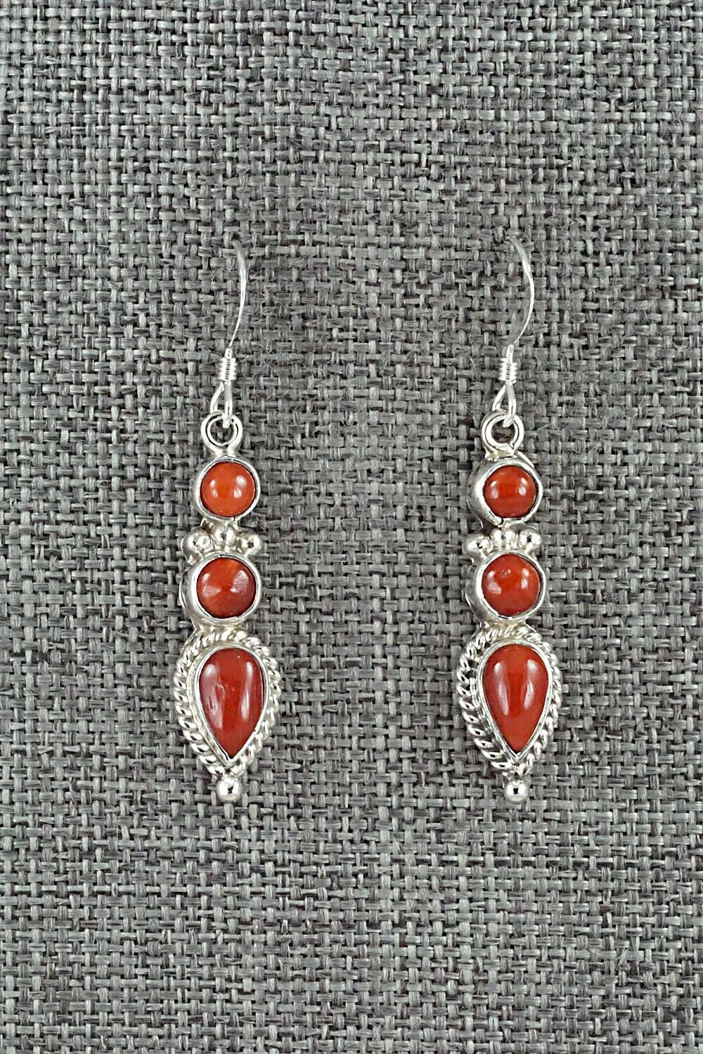Coral & Sterling Silver Earrings - Verley Betone