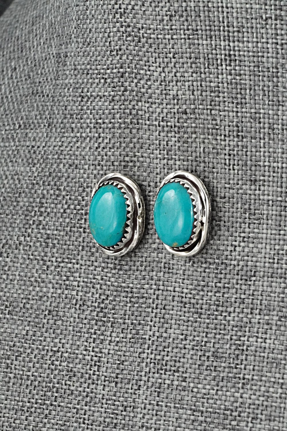Turquoise & Sterling Silver Earrings - Ernest Hawthorne