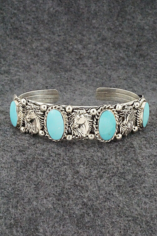 Turquoise & Sterling Silver Bracelet - Bobby Platero