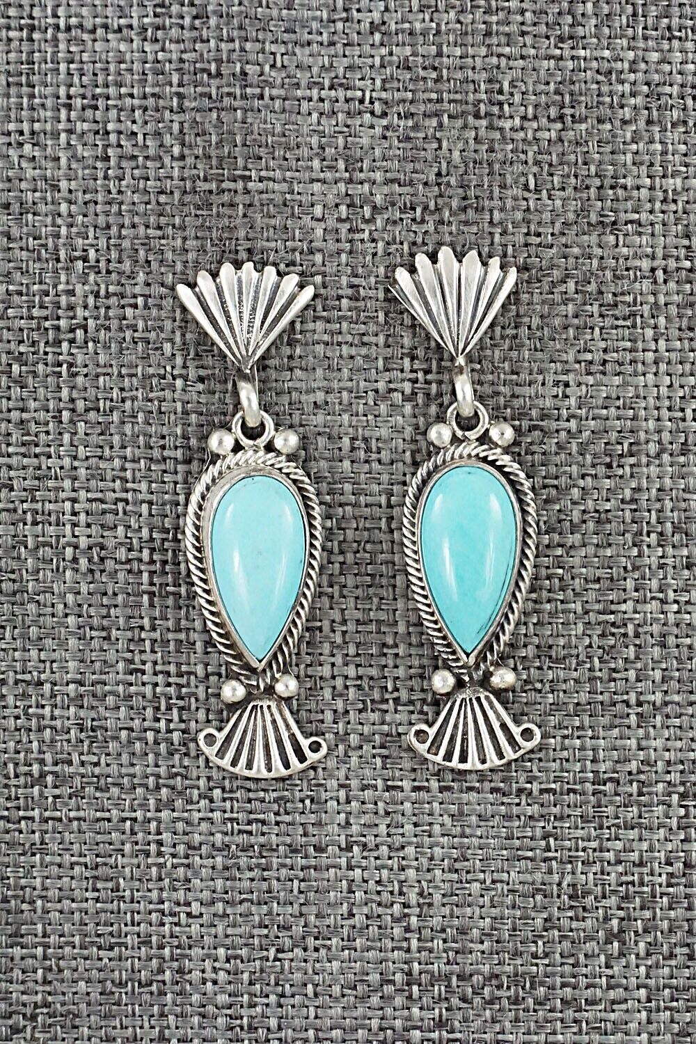 Turquoise & Sterling Silver Earrings - Verley Betone