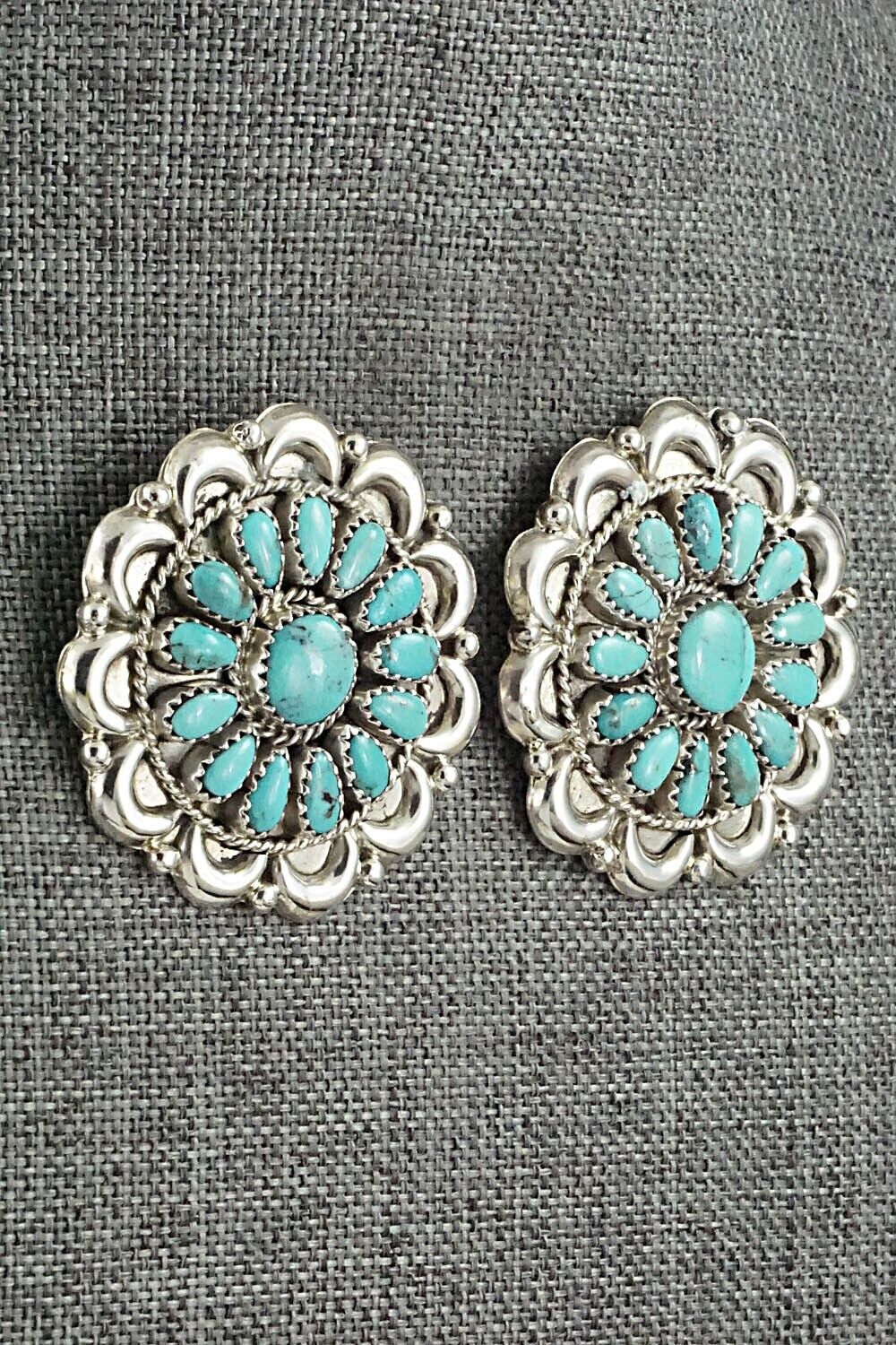 Turquoise & Sterling Silver Earrings - Jaz Wilson