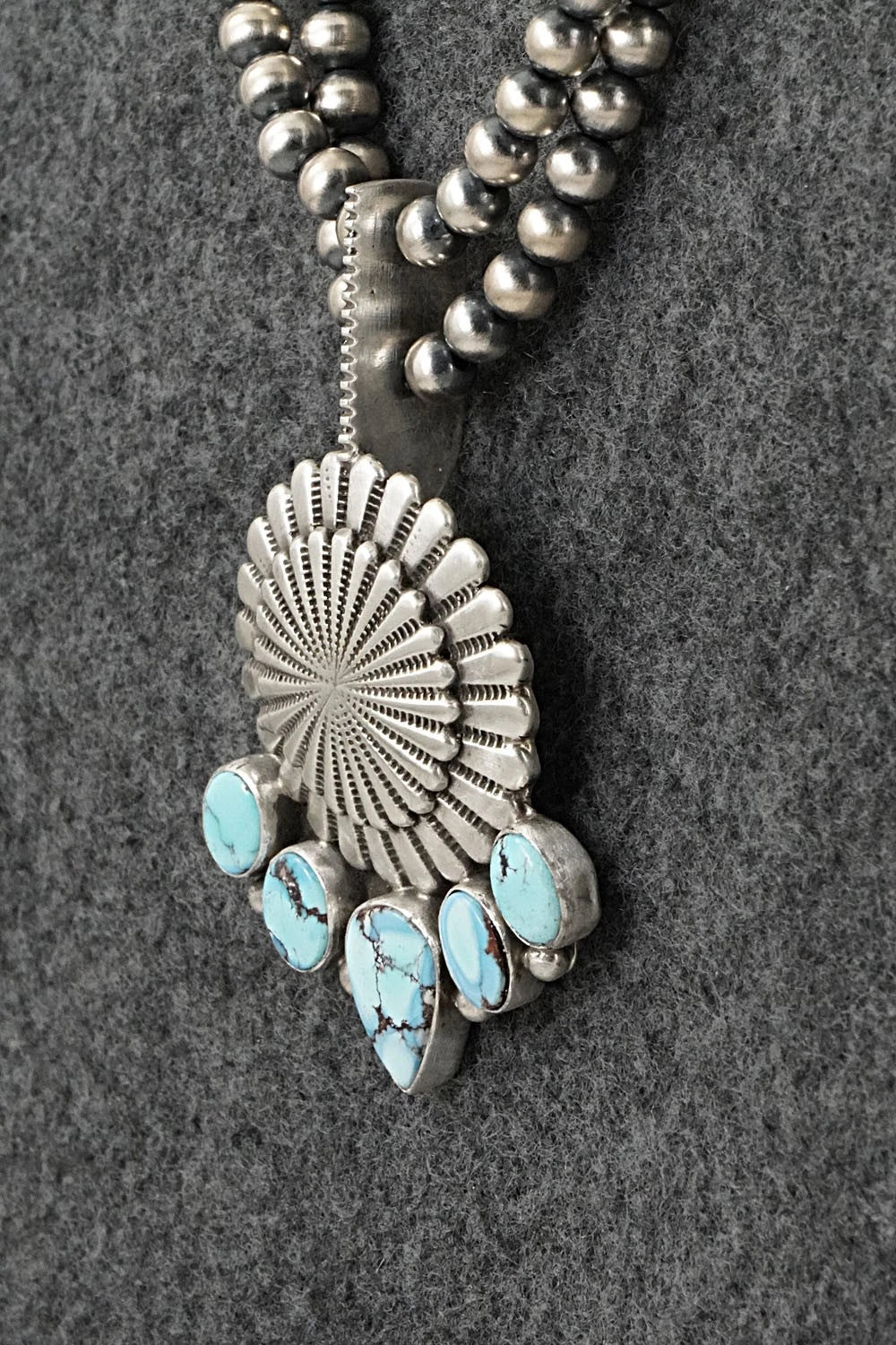 Turquoise & Sterling Silver Necklace - Tom Lewis