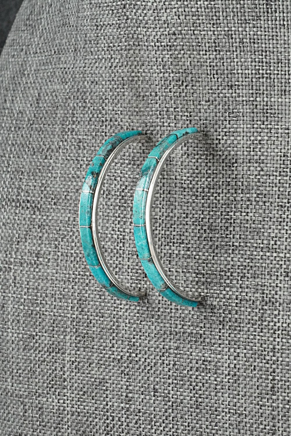 Turquoise & Sterling Silver Earrings - Gloria Waatsa