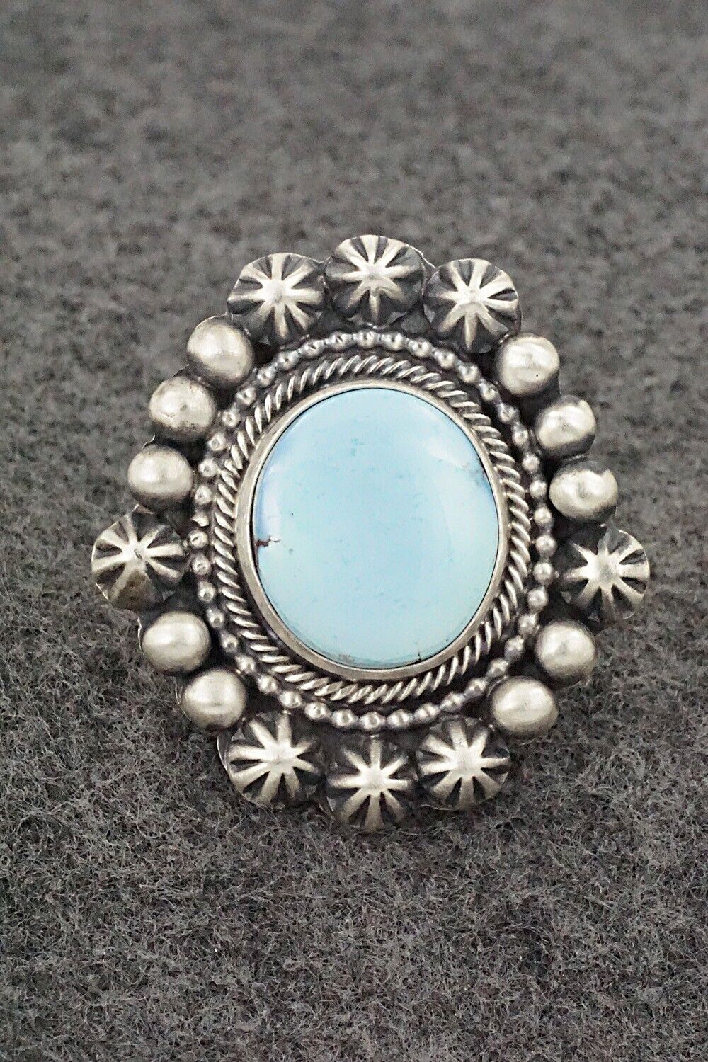 Turquoise & Sterling Silver Ring - Bobby Johnson - Size 6.75