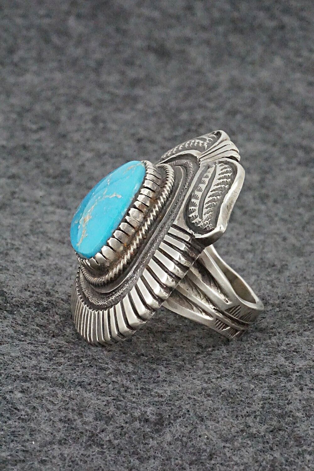 Turquoise & Sterling Silver Ring - Calvin Martinez - Size 8