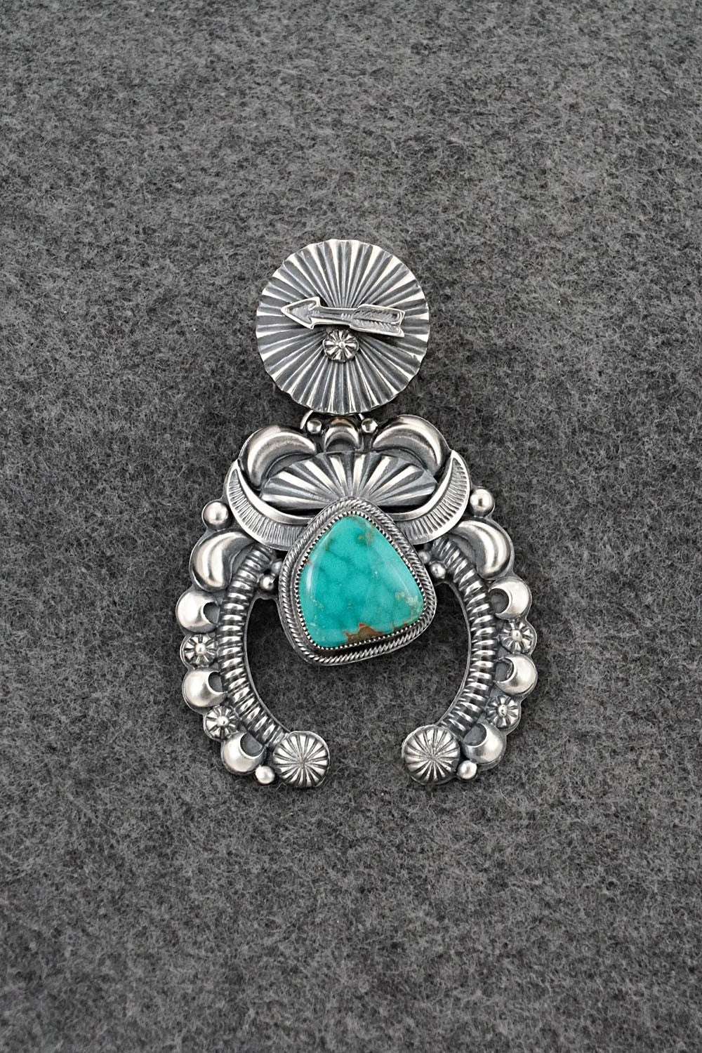 Turquoise & Sterling Silver Pendant - Delbert Gordon