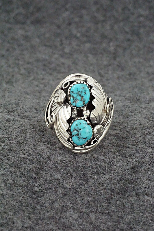 Turquoise & Sterling Silver Ring - Maxine Ramirez - Size 11.5