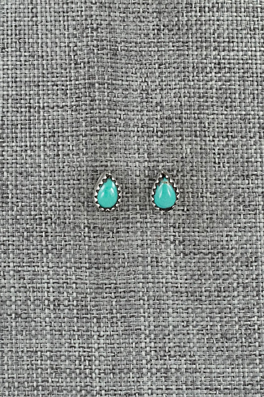 Turquoise & Sterling Silver Earrings - Gerald Joe