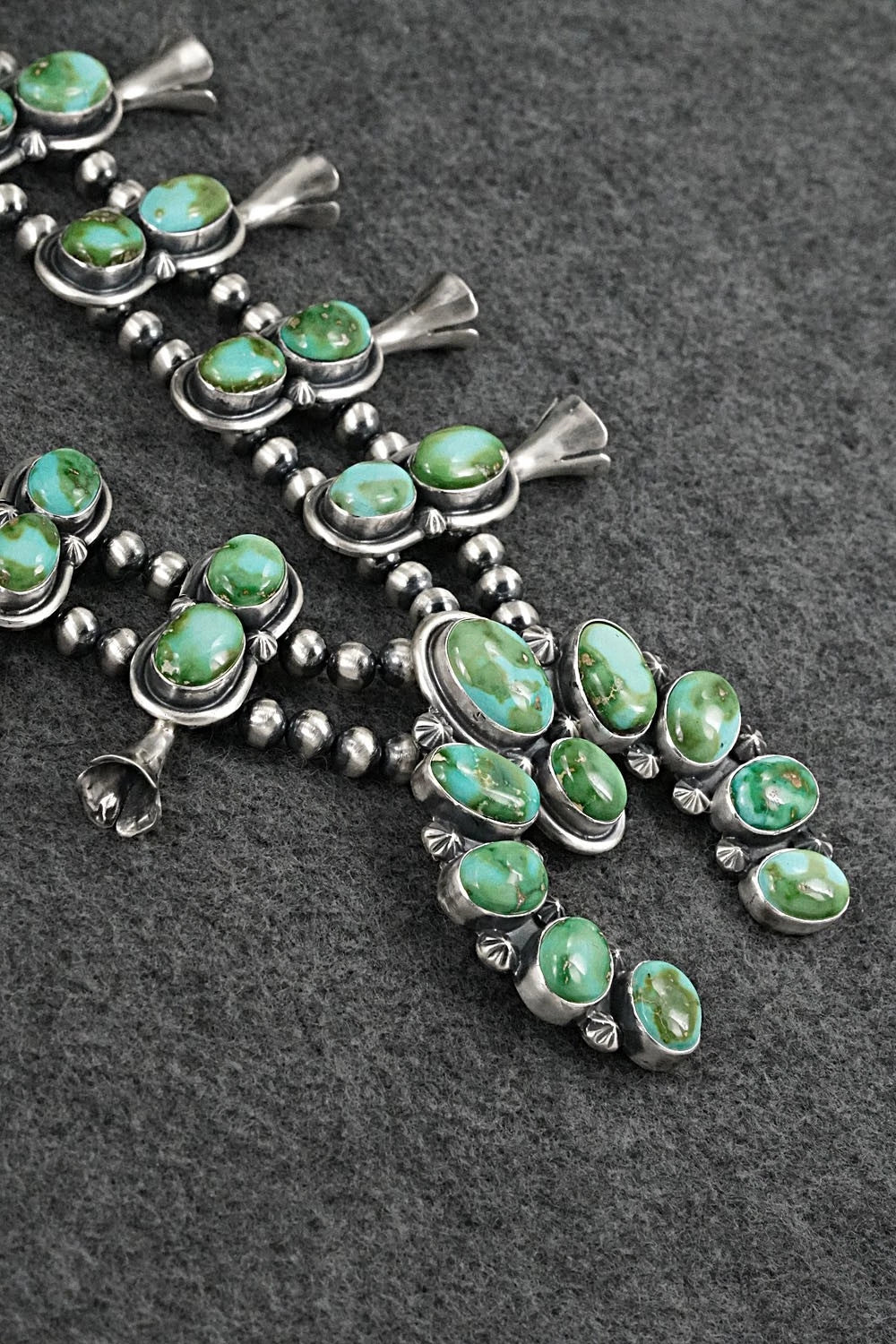 Turquoise & Sterling Silver Squash Blossom Set - Darrin Livingston