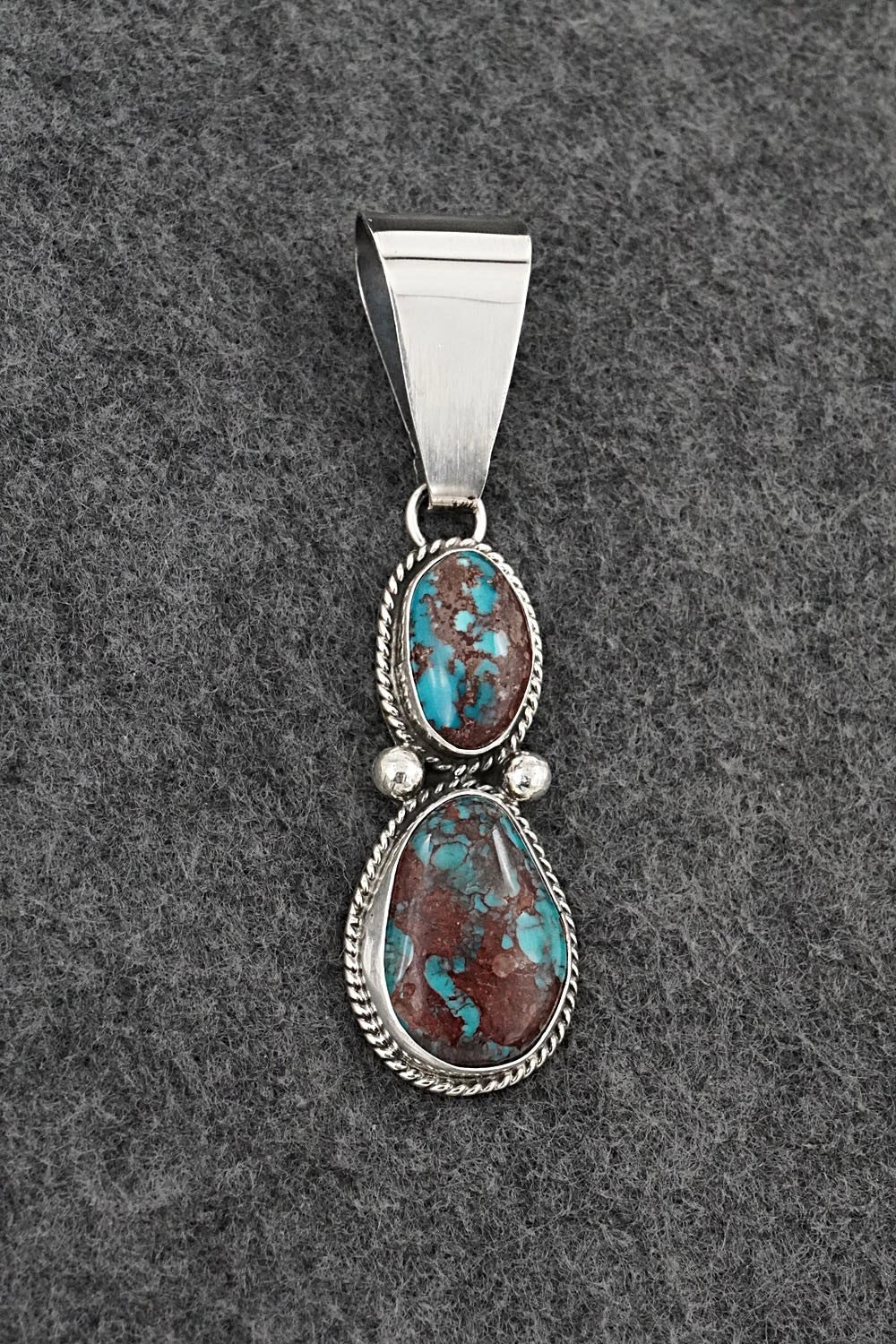 Turquoise & Sterling Silver Pendant - Eugene Gruber