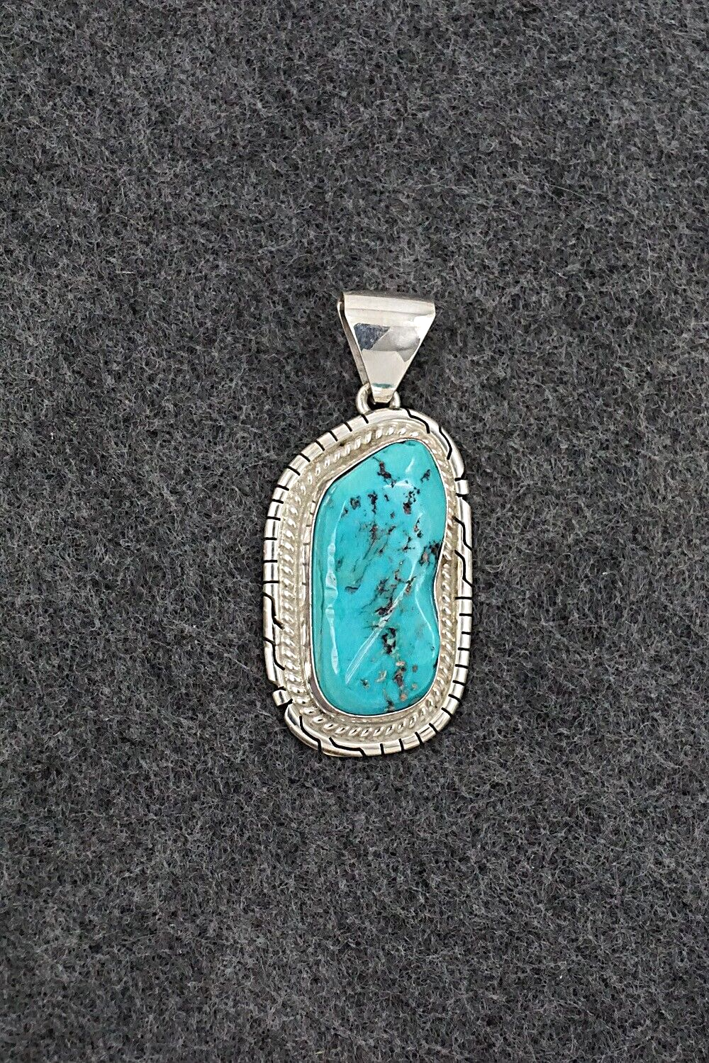 Turquoise & Sterling Silver Pendant - Peggy Skeets