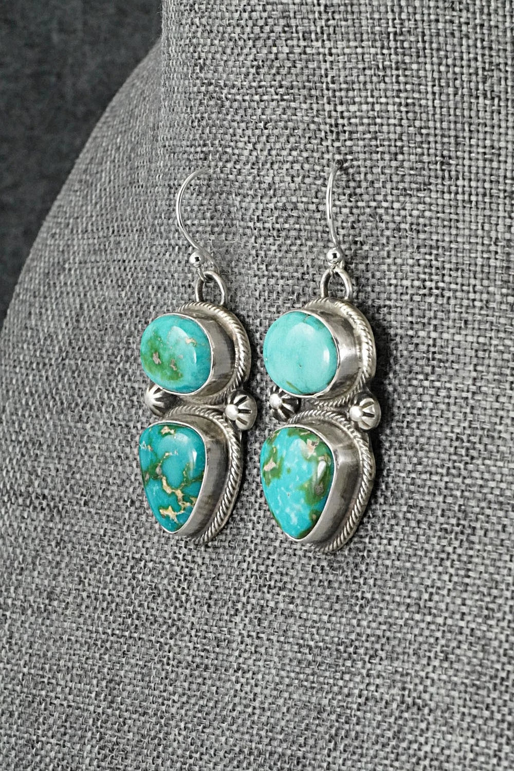 Turquoise & Sterling Silver Necklace and Earrings Set - Kathleen Livingston