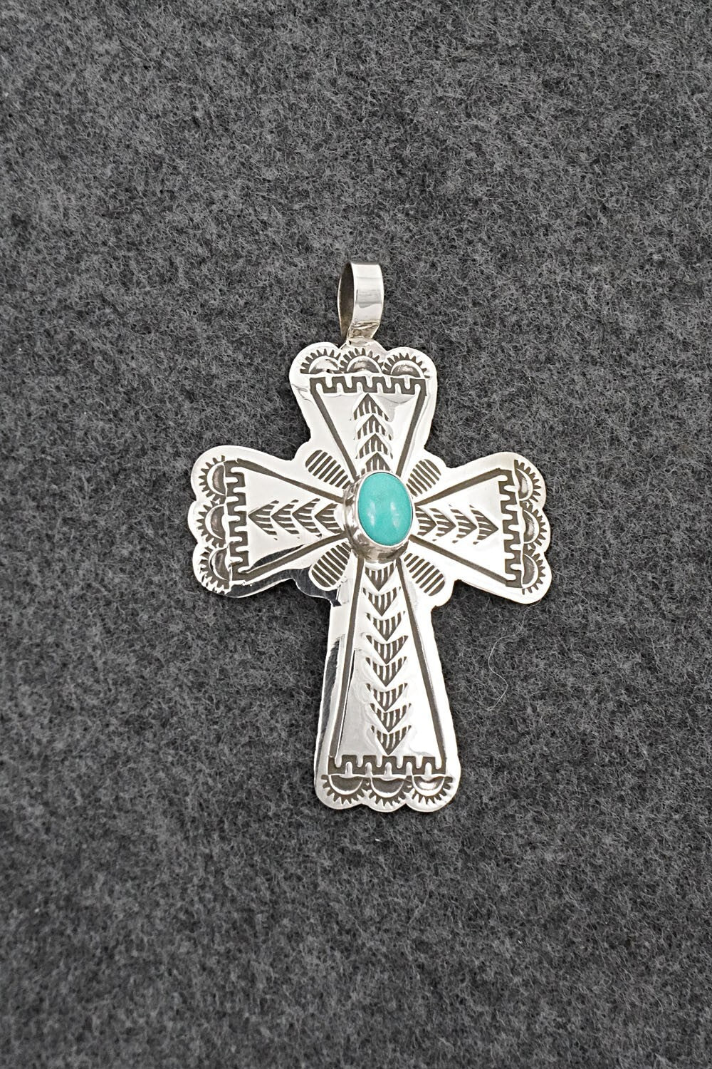 Turquoise & Sterling Silver Pendant - Arnold Blackgoat