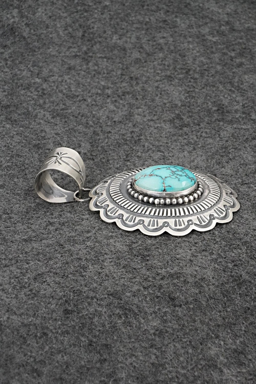 Turquoise & Sterling Silver Pendant - Arnold Blackgoat