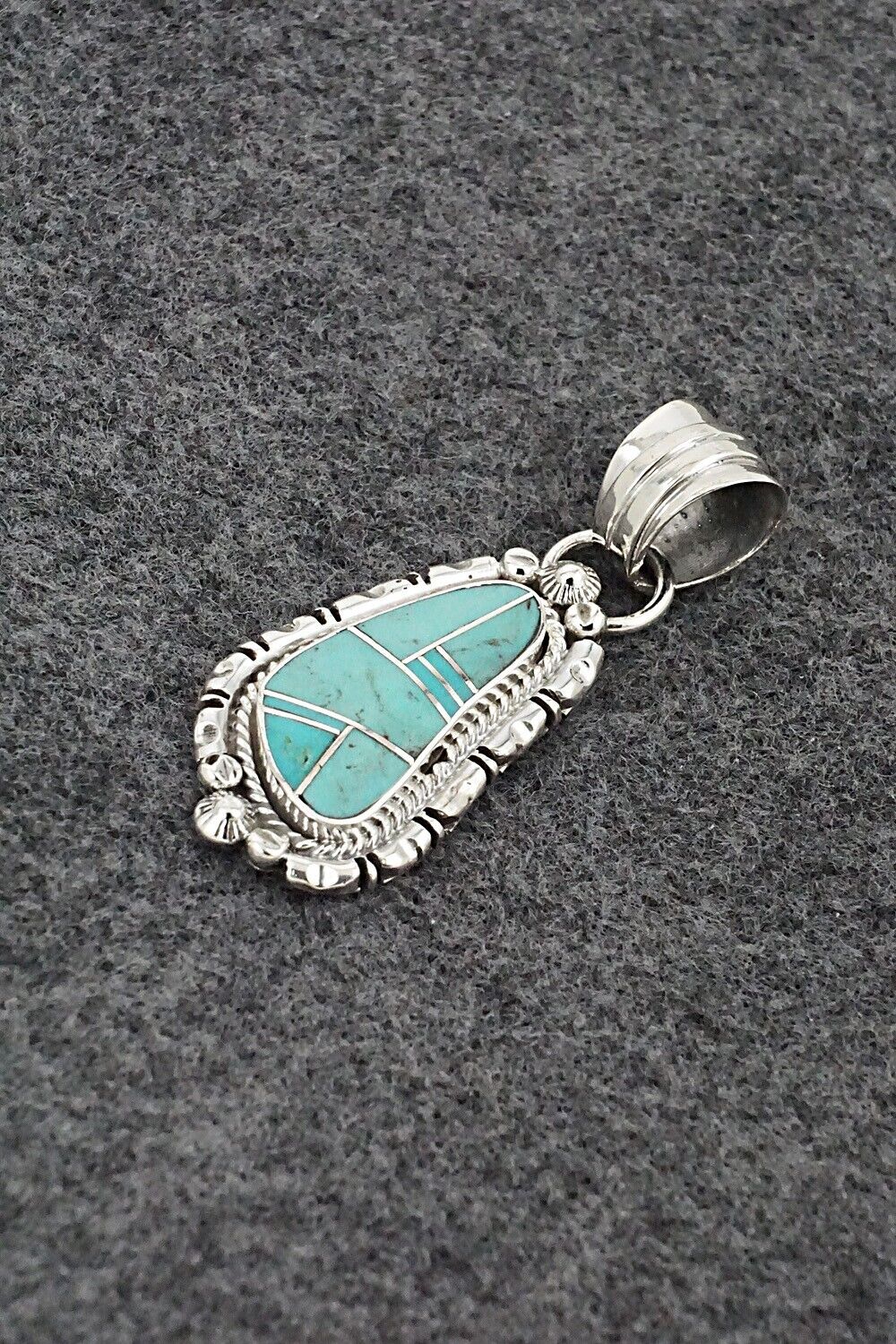 Turquoise & Sterling Silver Pendant - James Manygoats