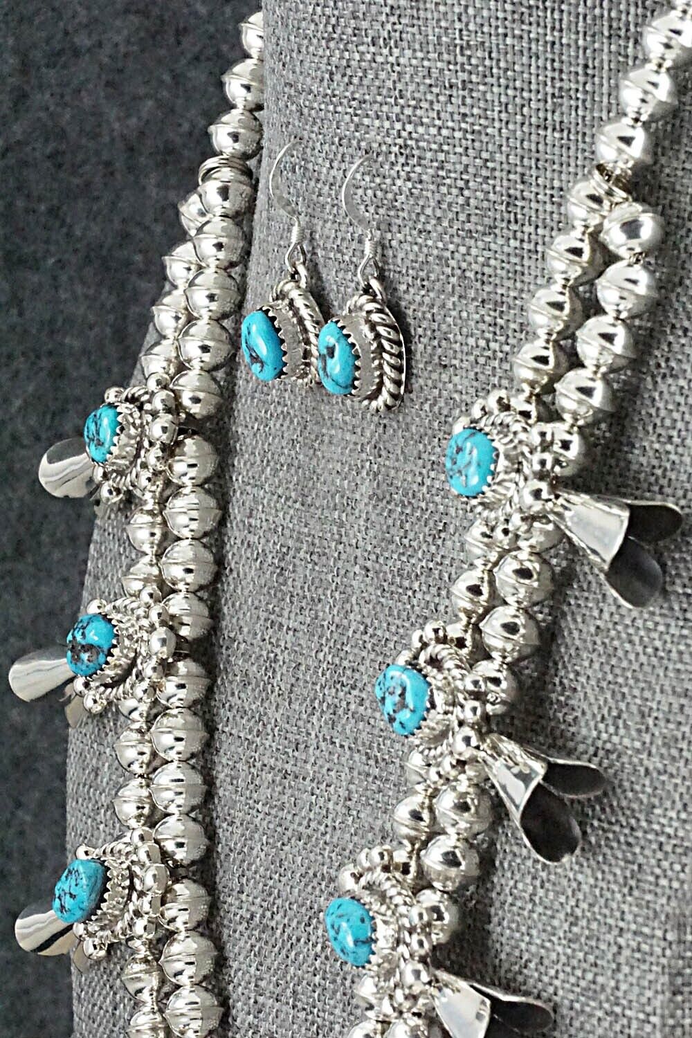 Turquoise & Sterling Silver Squash Blossom Set - Vernon Johnson