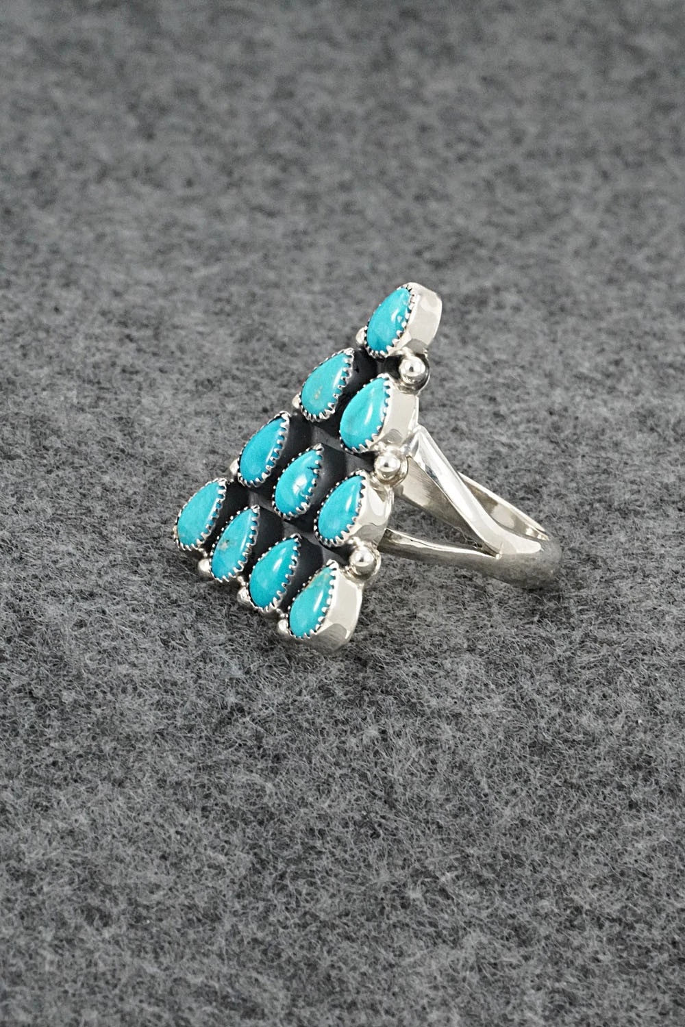 Turquoise & Sterling Silver Ring - Loretta Delgarito - Size 9