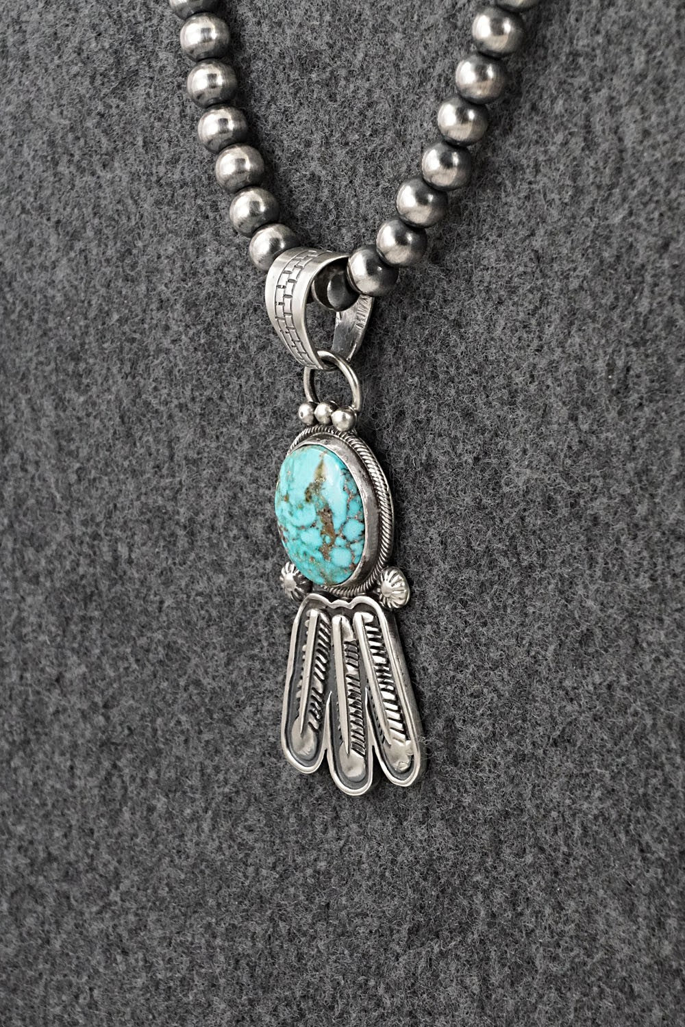 Turquoise & Sterling Silver Necklace - Verley Betone