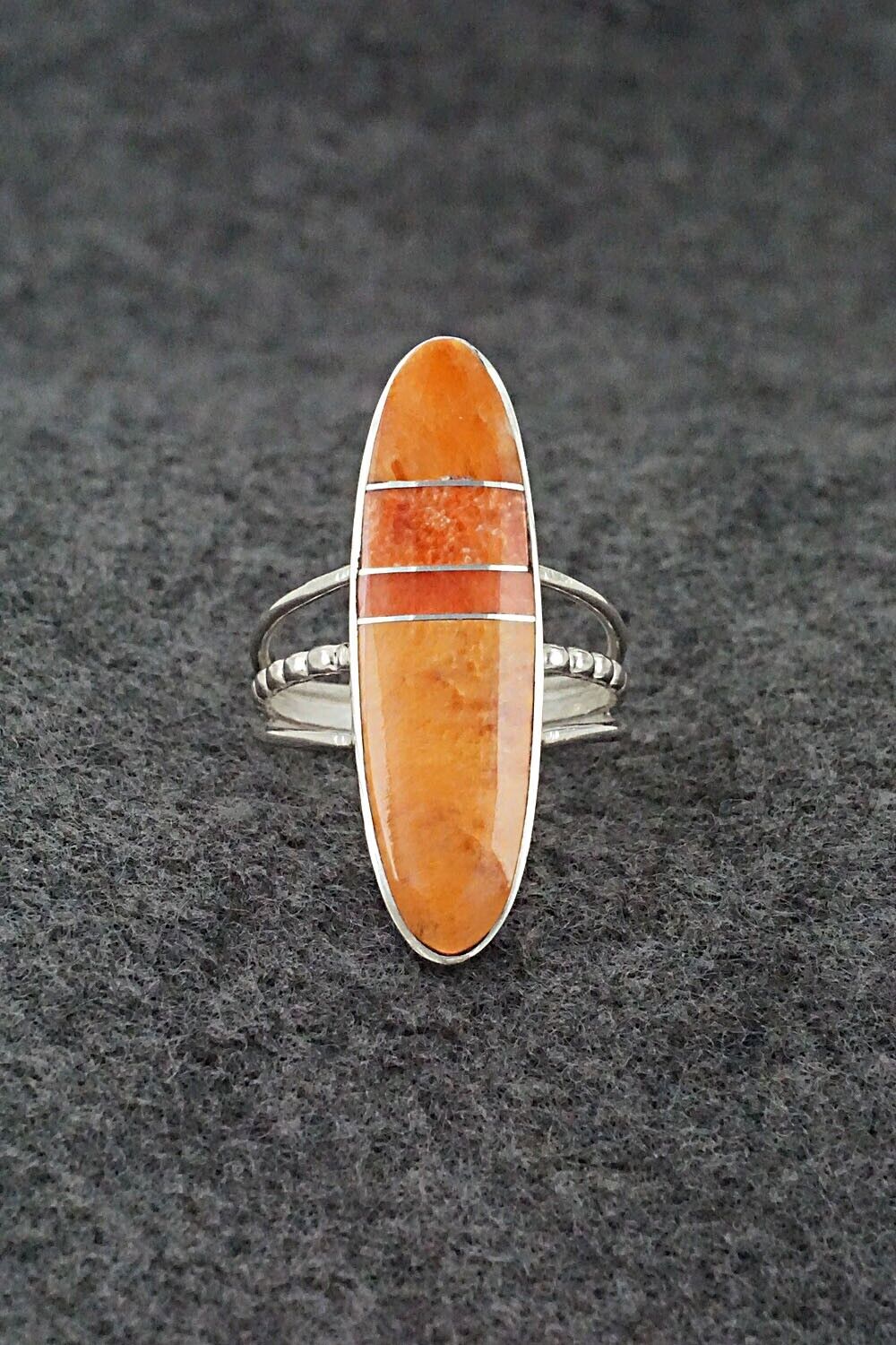 Spiny Oyster & Sterling Silver Ring - Harold Smith - Size 8.5