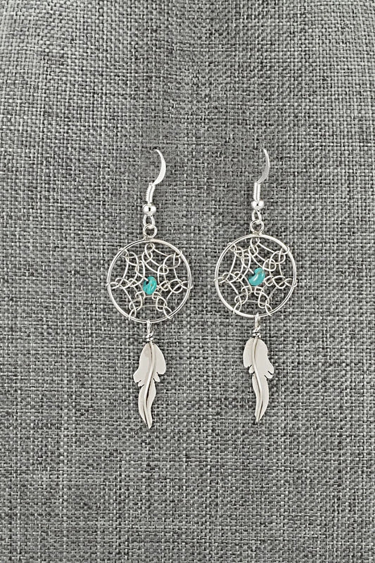 Turquoise & Sterling Silver Earrings - Lorenzo Arviso