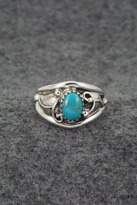 Turquoise & Sterling Silver Ring - Harris Largo - Size 7.5