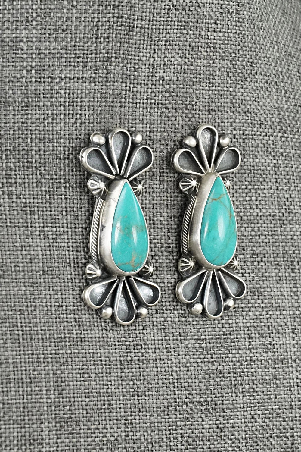 Turquoise & Sterling Silver Earrings - Bobby Johnson