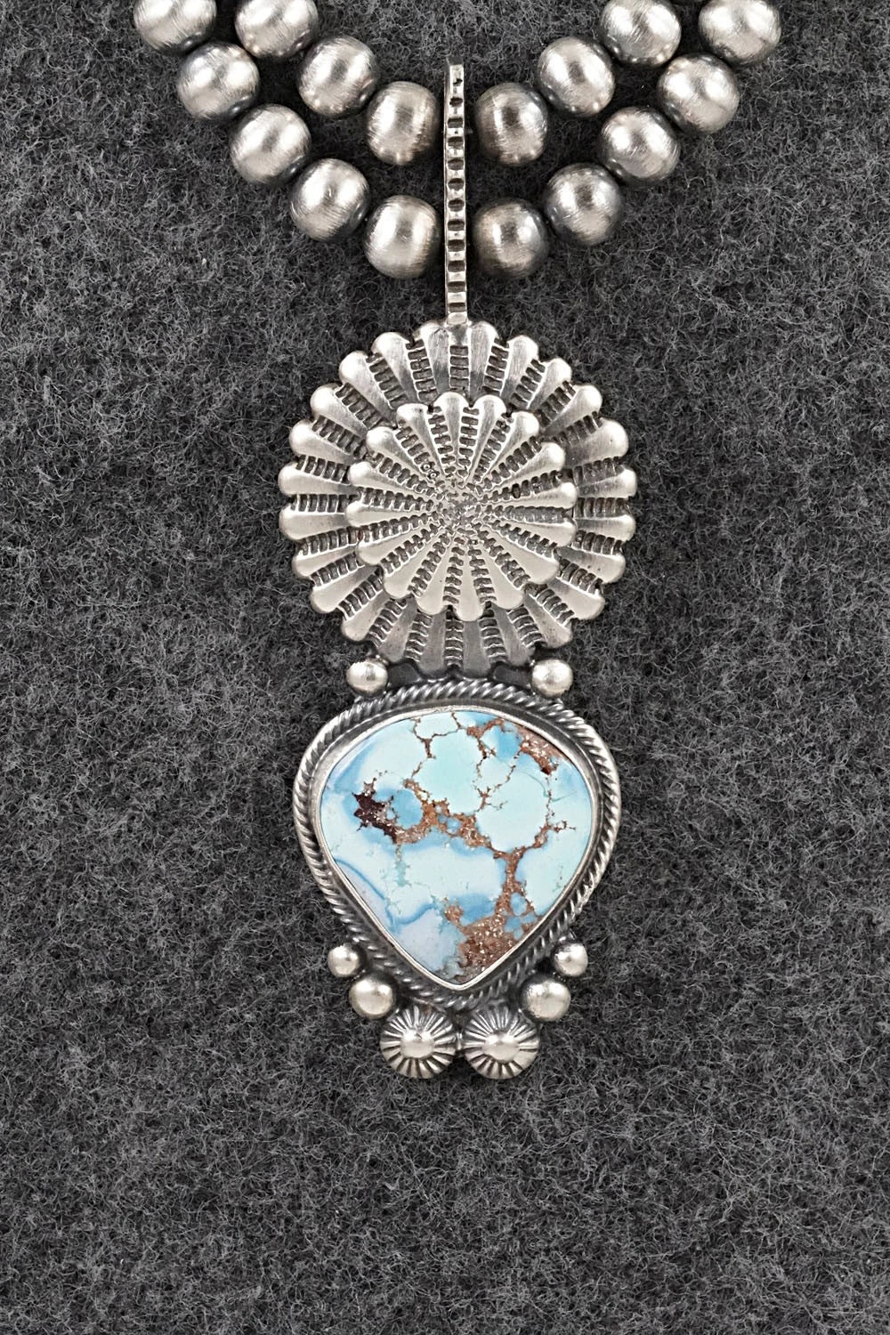 Turquoise & Sterling Silver Necklace - Tom Lewis