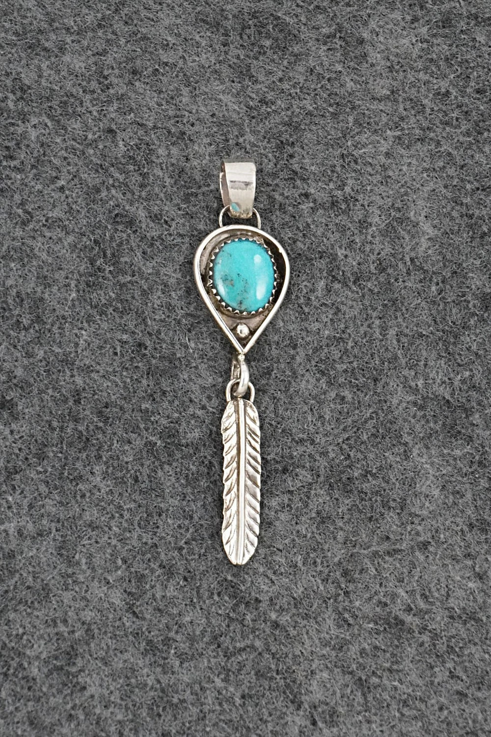 Turquoise & Sterling Silver Pendant - Priscilla Reeder