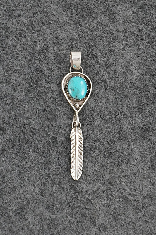 Turquoise & Sterling Silver Pendant - Priscilla Reeder