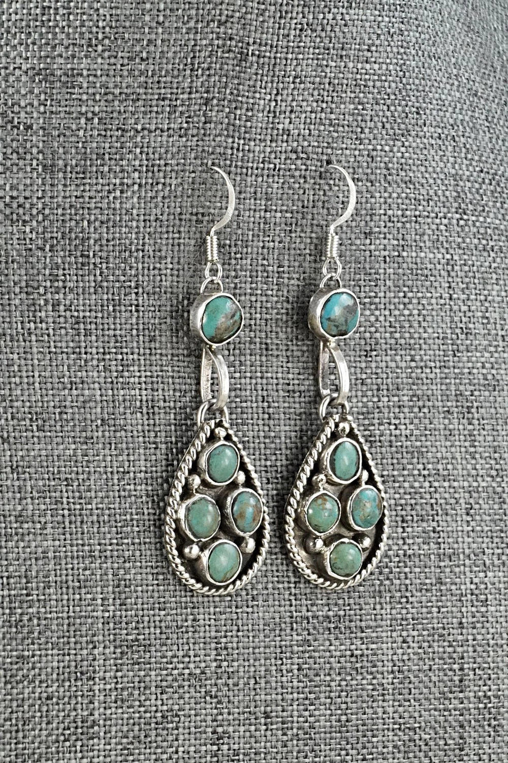 Turquoise & Sterling Silver Earrings - Priscilla Reeder