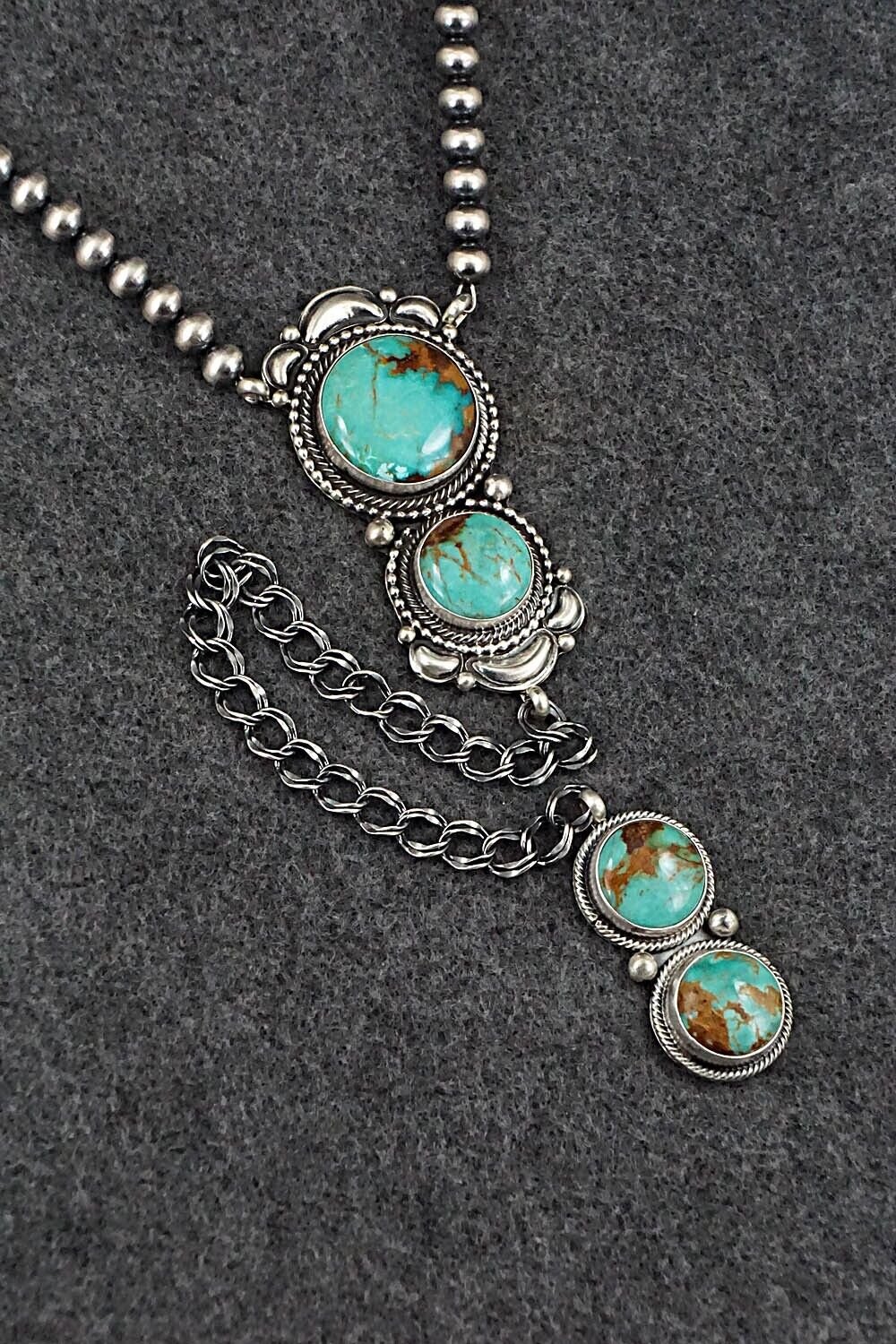 Turquoise & Sterling Silver Necklace - Tom Lewis