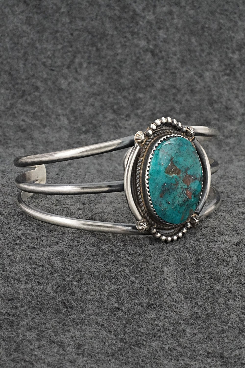 Turquoise & Sterling Silver Bracelet - Leslie Nez