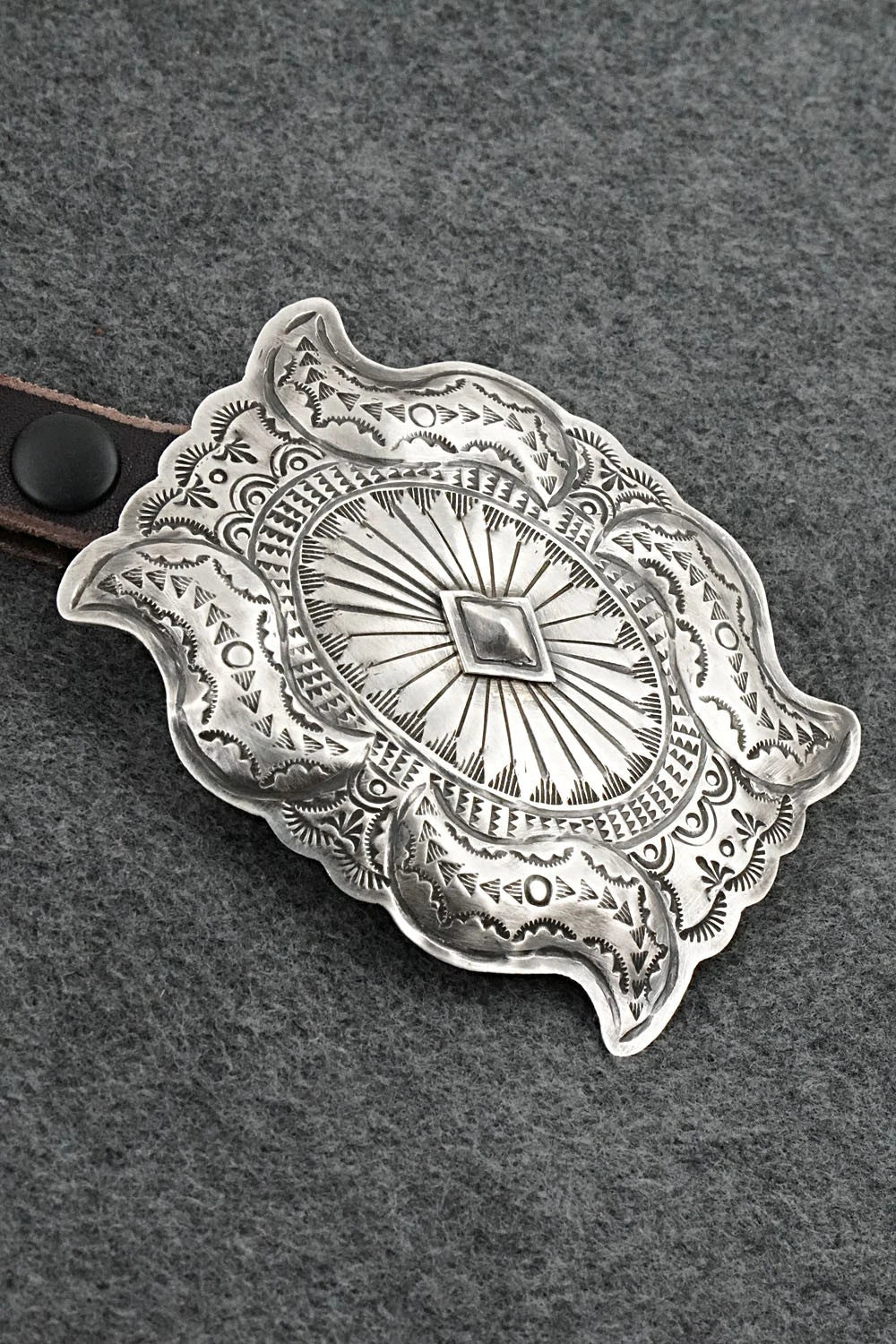 Sterling Silver & Leather Concho Belt - Dan Morgan